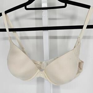 Maidenform Womens Sz 36C Classic Lightly Lined T Shirt Bra Ivory White